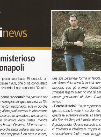 Italian newspaper IlCurioso article about Quattro volte Laura book written by Luca Rinonapoli